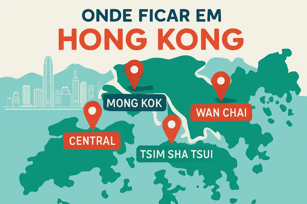 central tsim sha tsui hong kong Rua movimentada em Central com arranha céus modernos e pessoas, vista panorâmica do waterfront de Tsim Sha Tsui ao pôr do sol