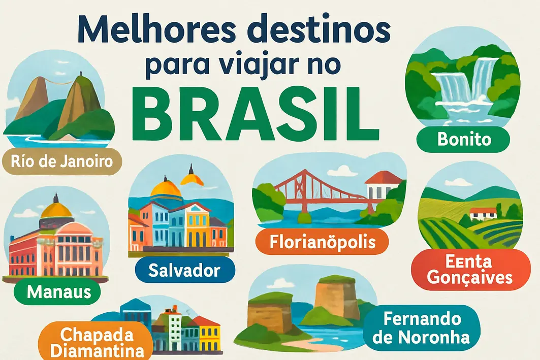 destinos turismo brasil cidades praias Cidade costeira brasileira com mistura de praias e arquitetura histórica vista em dia claro