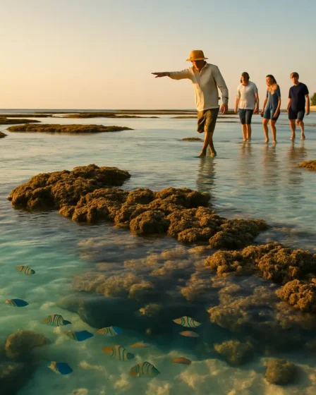 maragogi tabua de mare piscinas naturais Piscinas naturais de Maragogi com corais expostos e turistas em maré baixa ao amanhecer