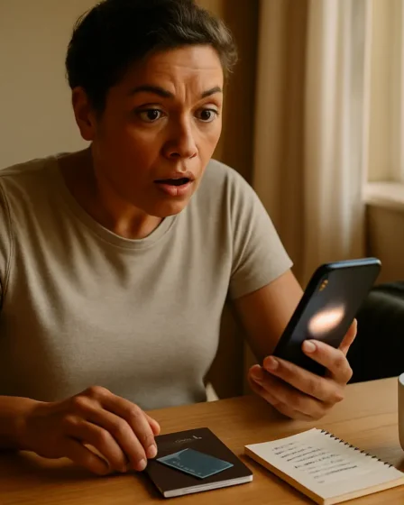 viajante alerta promocao passagens nordeste Viajante conferindo alerta de promoção de passagens aéreas para o Nordeste no celular, com passaporte e mala ao fundo.